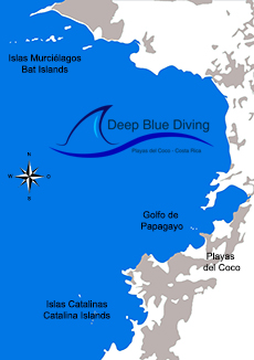mapa sitios de buceo deepblue diving
